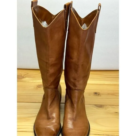 Franco Sarto Women’s Brown Walinda Western Leather Boots Sz 6.5