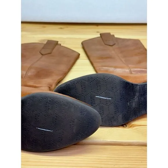 Franco Sarto Women’s Brown Walinda Western Leather Boots Sz 6.5