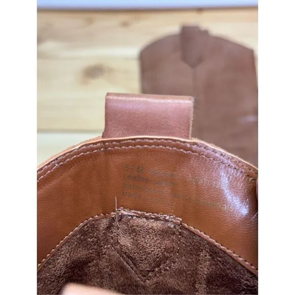 Franco Sarto Women’s Brown Walinda Western Leather Boots Sz 6.5