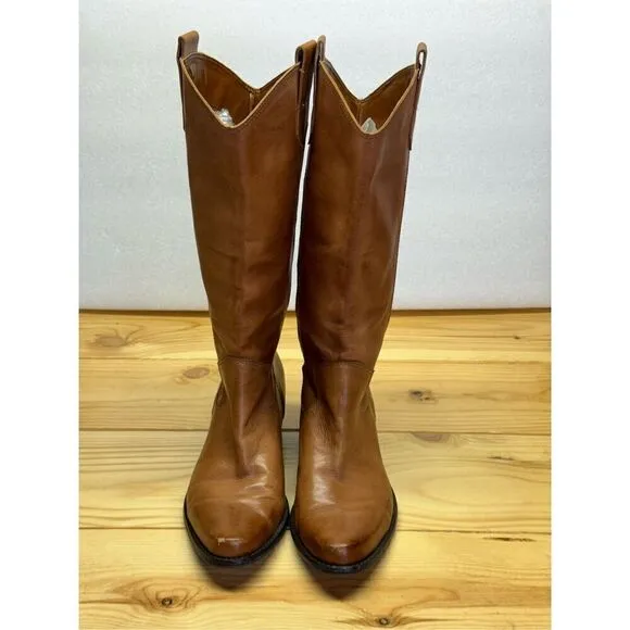 Franco Sarto Women’s Brown Walinda Western Leather Boots Sz 6.5