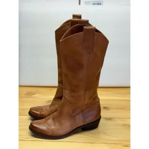 Franco Sarto Women’s Brown Walinda Western Leather Boots Sz 6.5