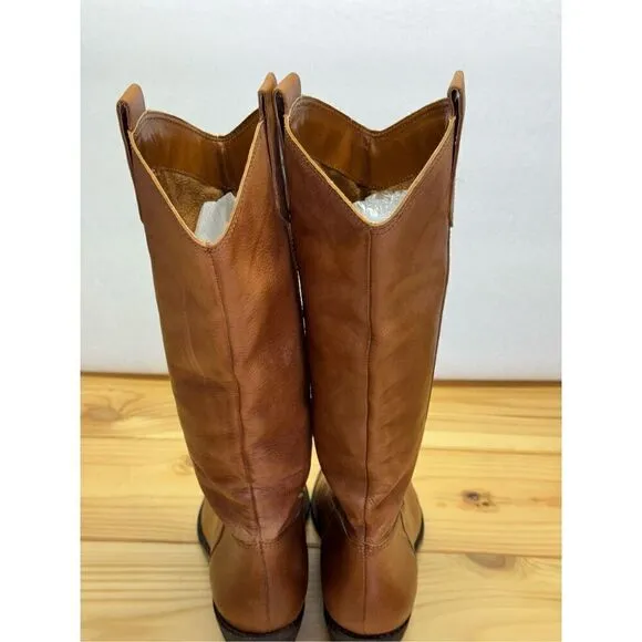 Franco Sarto Women’s Brown Walinda Western Leather Boots Sz 6.5