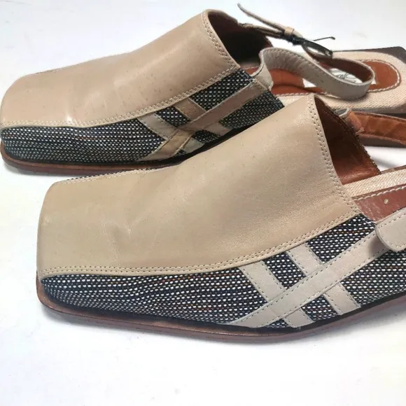 FRATELLI Men's Beige and Black Slip-On Leather Shoes Size 12