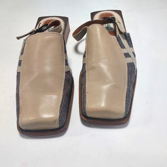 FRATELLI Men's Beige and Black Slip-On Leather Shoes Size 12
