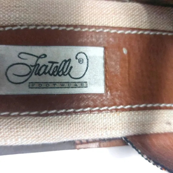 FRATELLI Men's Beige and Black Slip-On Leather Shoes Size 12