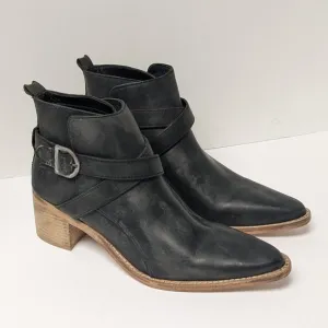 Free People Back Loop Ankle Boots, Washed Black, Women's 39 EU (US 9)