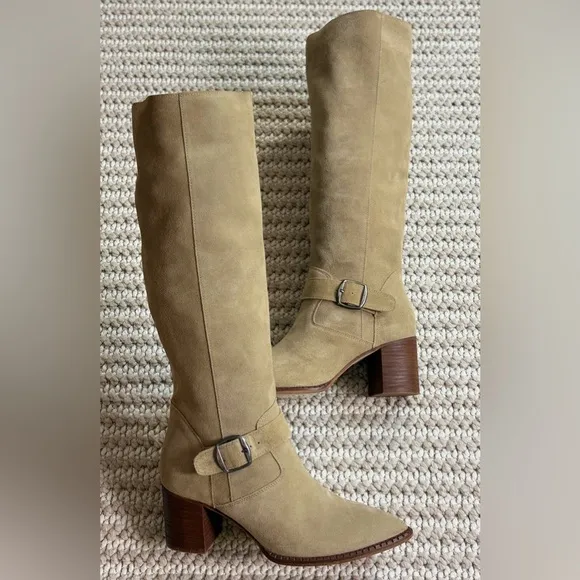 Free People Dahlia Slouch Heeled Suede Boots  Women’s Size 6.5/US 37/EU Boho
