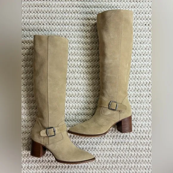 Free People Dahlia Slouch Heeled Suede Boots  Women’s Size 6.5/US 37/EU Boho