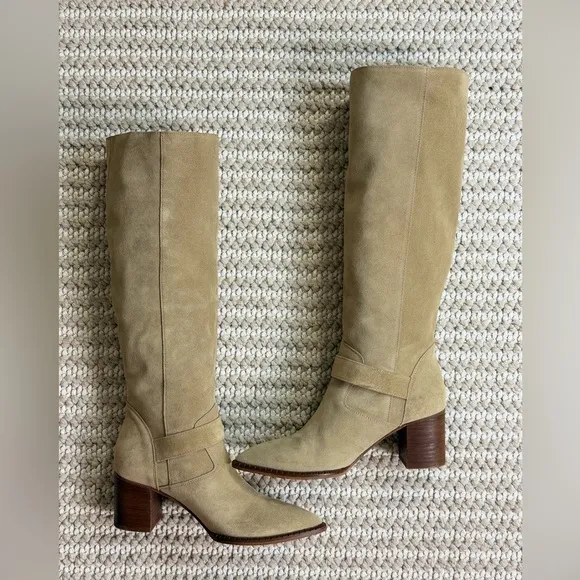 Free People Dahlia Slouch Heeled Suede Boots  Women’s Size 6.5/US 37/EU Boho