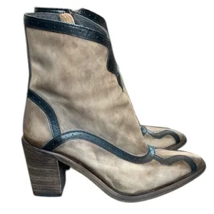 Free People Winding Road Boots Women’s 6 Western Tan Black Leather Ankle Boots