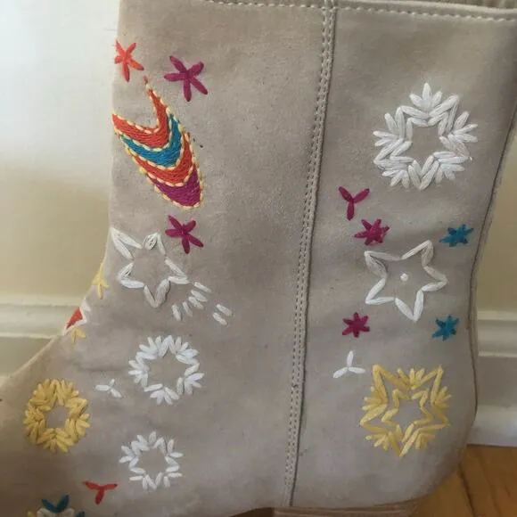 Free People Women's Bowers Embroidered Boots Size EU 39/US 9