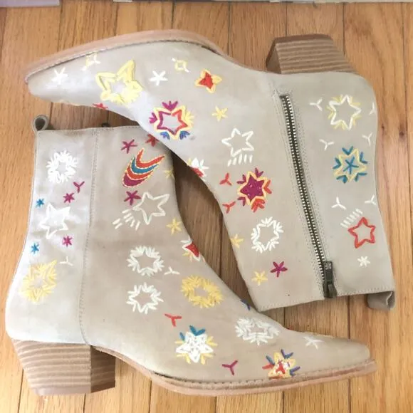 Free People Women's Bowers Embroidered Boots Size EU 39/US 9