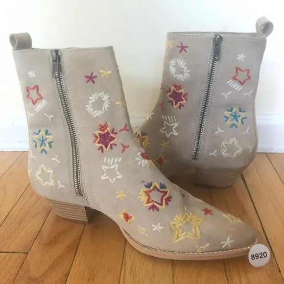Free People Women's Bowers Embroidered Boots Size EU 39/US 9