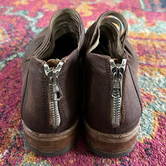 Free People | Women's brown leather Lost Valley strappy ankle boots, size 10