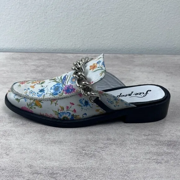 Free People Women's Vida Graden Floral Slip On Loafer Floral Mules NEW Shoes
