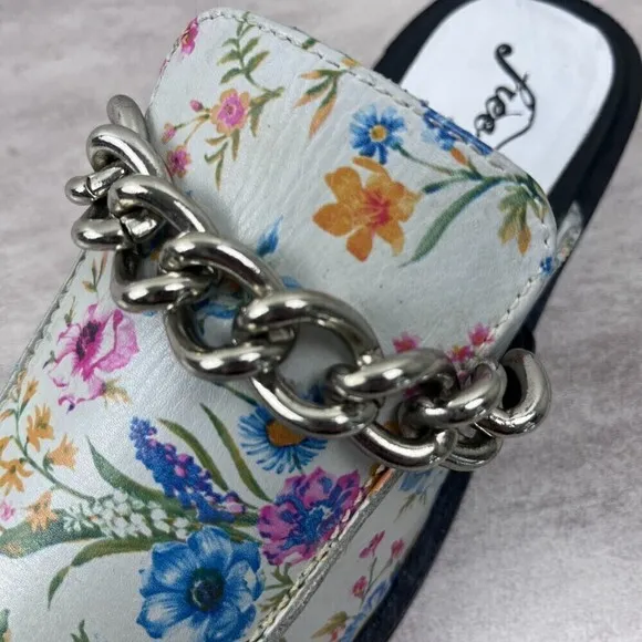 Free People Women's Vida Graden Floral Slip On Loafer Floral Mules NEW Shoes