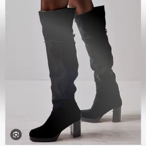Free People X Anthropologie Echo Black Platform Suede OTK heel boots women sz 37