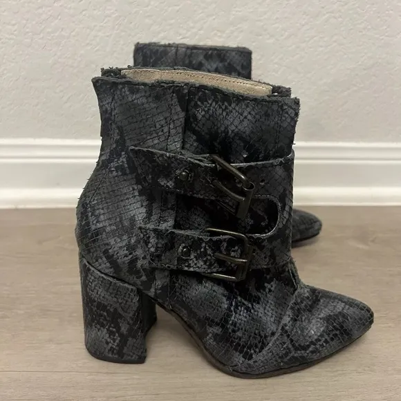 Freebird by Steven Exotic Snakeskin Leather Joey Ankle Boots Women’s Size 6