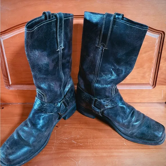 Frye Antiqued Harness Boots
