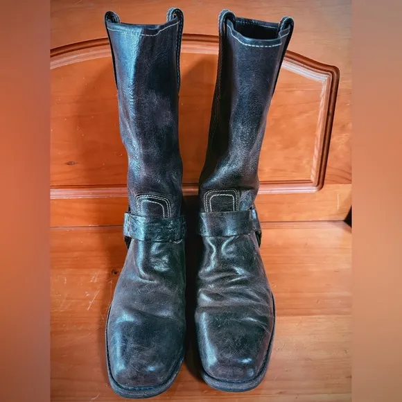 Frye Antiqued Harness Boots