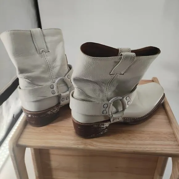 FRYE BEST WHITE BOOTS FOR WOMEN SIZE 9 LEATHER
