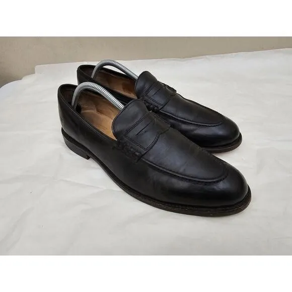 Frye John Addison Mens 9.5 D Black Leather Penny Loafers Dress Shoes Slip On