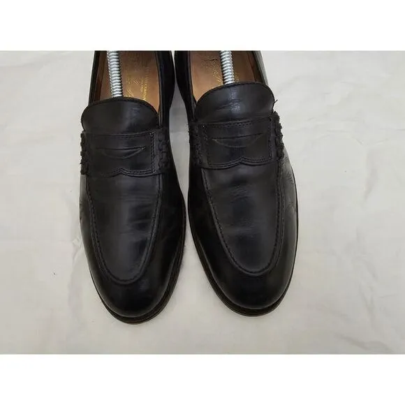 Frye John Addison Mens 9.5 D Black Leather Penny Loafers Dress Shoes Slip On