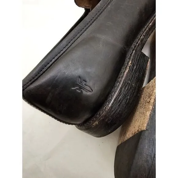Frye John Addison Mens 9.5 D Black Leather Penny Loafers Dress Shoes Slip On