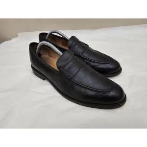 Frye John Addison Mens 9.5 D Black Leather Penny Loafers Dress Shoes Slip On