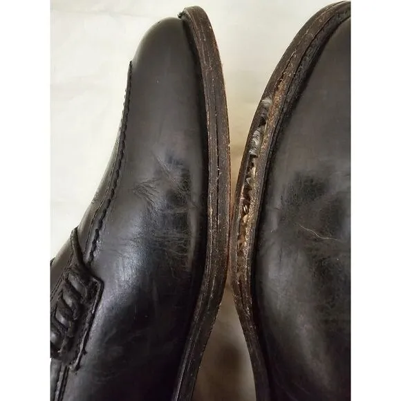 Frye John Addison Mens 9.5 D Black Leather Penny Loafers Dress Shoes Slip On