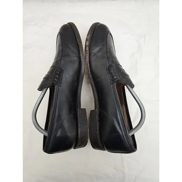 Frye John Addison Mens 9.5 D Black Leather Penny Loafers Dress Shoes Slip On