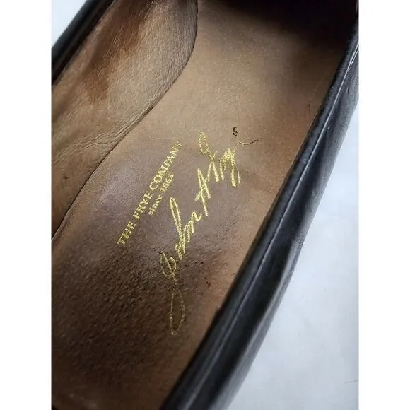 Frye John Addison Mens 9.5 D Black Leather Penny Loafers Dress Shoes Slip On