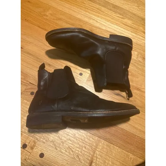 Frye Men’s Sz 10.5 Black Leather Boots Tyler Flex Chelsea