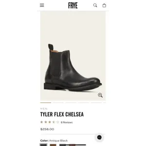 Frye Men’s Sz 10.5 Black Leather Boots Tyler Flex Chelsea