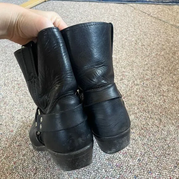 Frye O-Ring Harness Moto Boots Black