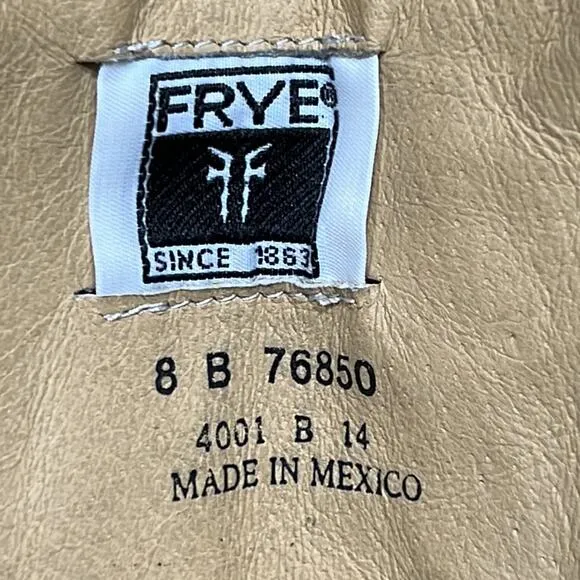 Frye Philip Harness Tall 76850 Brown Leather Back-Zip Riding Boots Womens Size 8