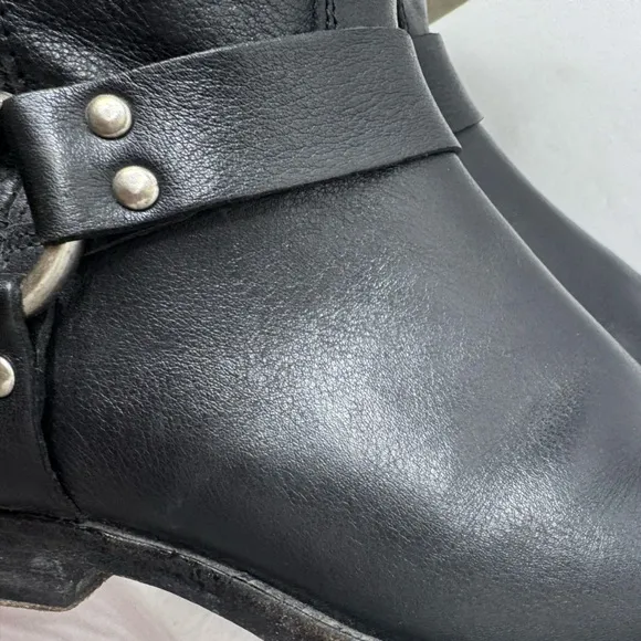 FRYE Phillip Harness Leather Bootie in Black Size 8