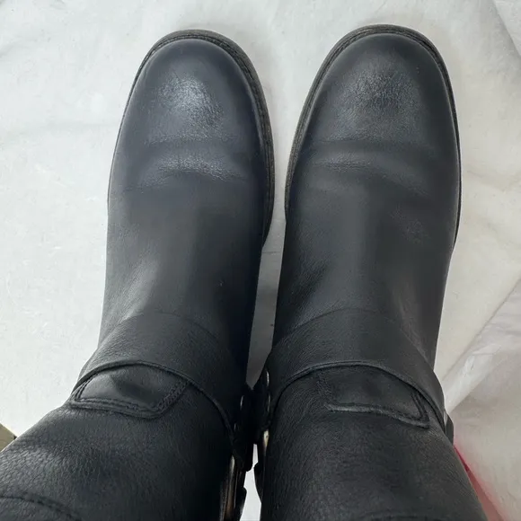 FRYE Phillip Harness Leather Bootie in Black Size 8