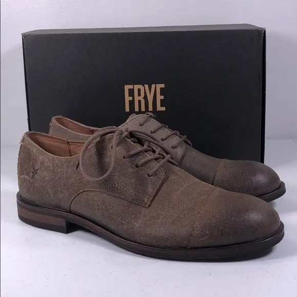 FRYE Scott Cap Toe Taupe Oxford Dress Shoes