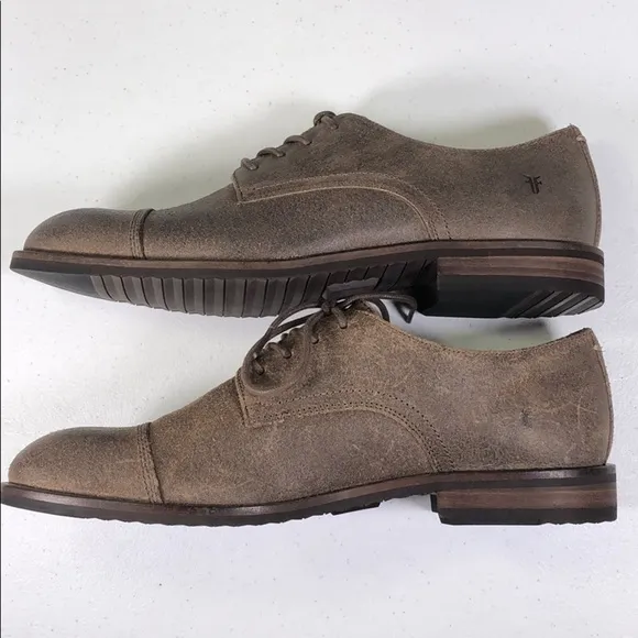 FRYE Scott Cap Toe Taupe Oxford Dress Shoes