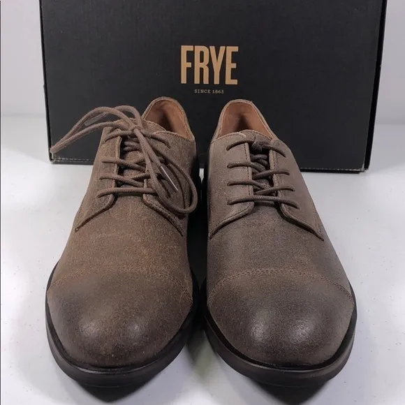 FRYE Scott Cap Toe Taupe Oxford Dress Shoes
