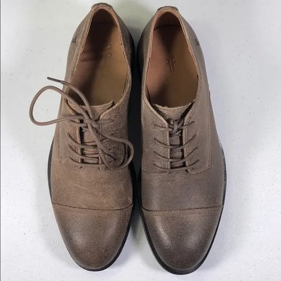 FRYE Scott Cap Toe Taupe Oxford Dress Shoes