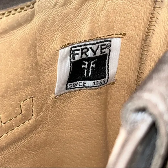 Frye Tall Gray Distressed Leather Paige Riding Boots