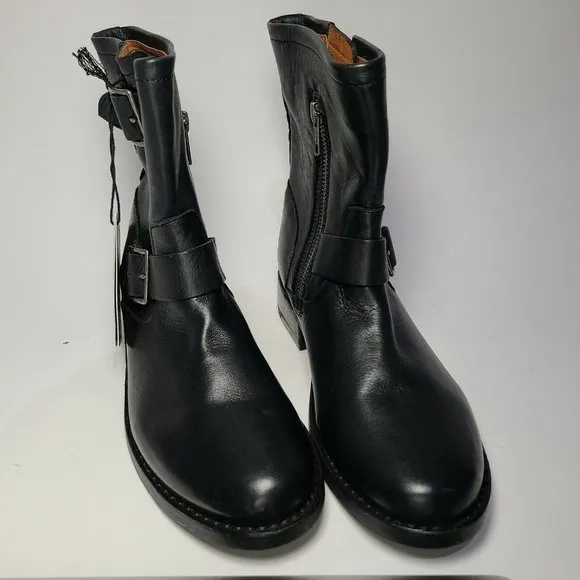 Frye women Engineer' Ankle Boots Vicky Black Leather floor pair sz 6.5