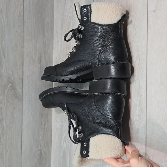 Frye Women Samantha Leather Boots moto shoes sz 10B