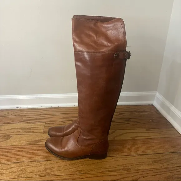 Frye Women’s Melissa Over the knee boots in cognac leather- Size 9
