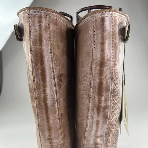 Frye Women’s Veronica Slouch Leather Boots US 9.5 B Tan Distressed Engineer Boot