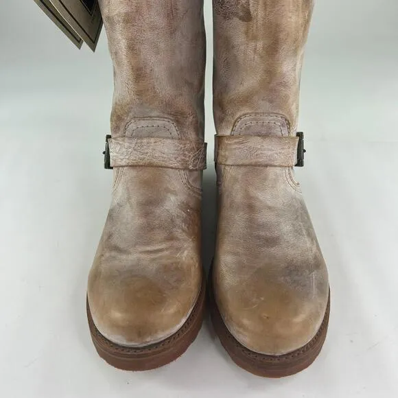 Frye Women’s Veronica Slouch Leather Boots US 9.5 B Tan Distressed Engineer Boot