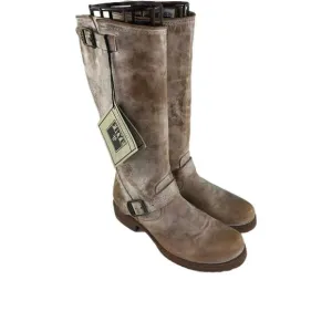 Frye Women’s Veronica Slouch Leather Boots US 9.5 B Tan Distressed Engineer Boot