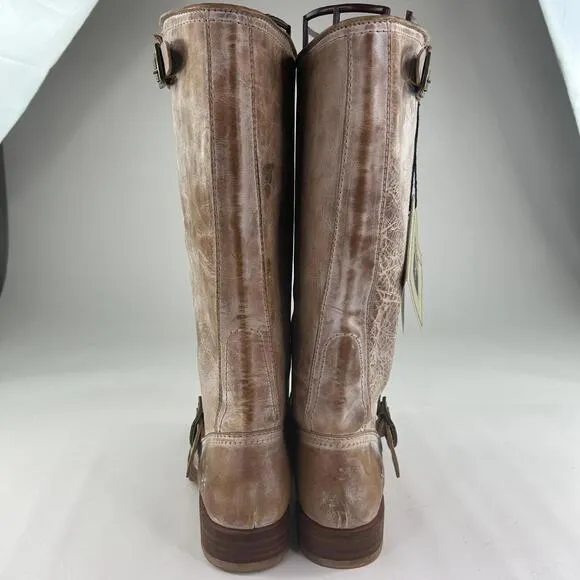 Frye Women’s Veronica Slouch Leather Boots US 9.5 B Tan Distressed Engineer Boot